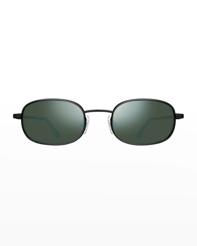 Shop Revo Men's Cobra Polarized Oval Sunglasses In Satin Black