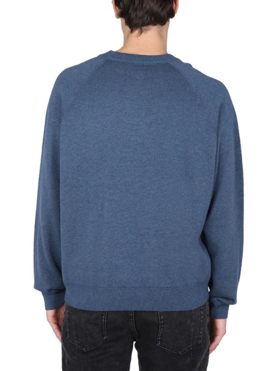 Shop Kenzo Sweater With Logo Inlay In Blue