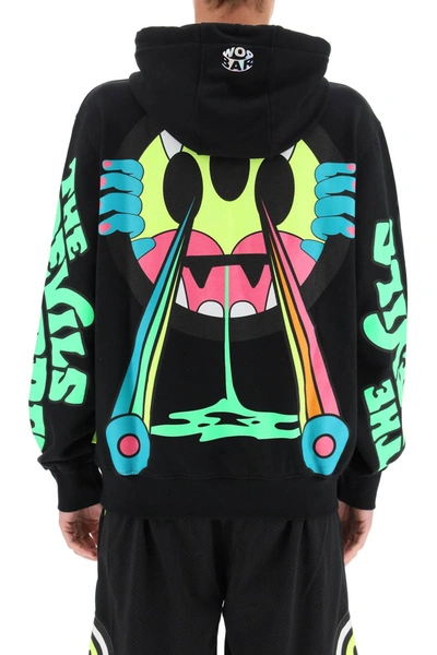 Shop Barrow Devil Smile Print Hoodie In Black