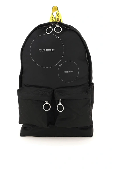 Shop Off-white Cut Out Print Nylon Backpack In Black