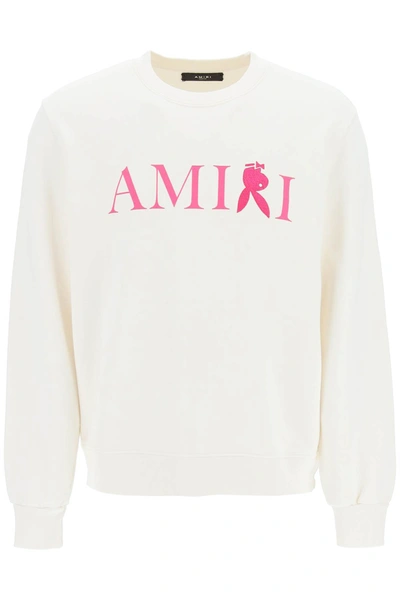 Shop Amiri Reverse Playboy Bunny Crewneck Sweatshirt In White