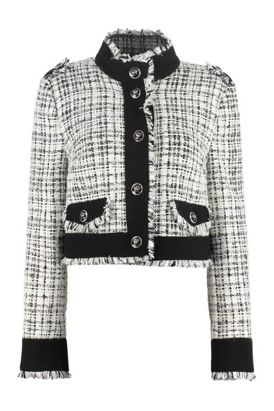 Shop Dolce & Gabbana Cropped Tweed Jacket In Multi