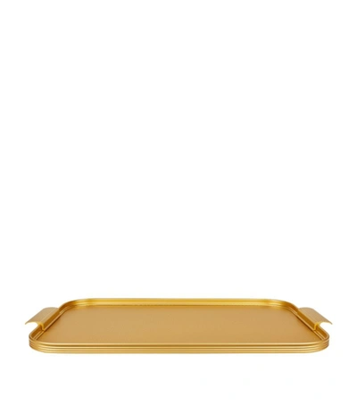 Shop Kaymet Ribbed Serving Tray (46cm) In Gold