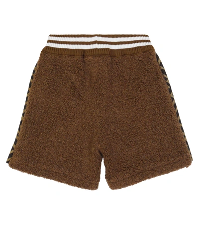 Shop Fendi Wool-blend Shorts In Teddy