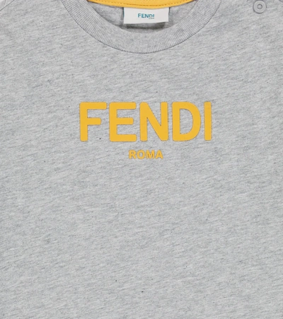 Shop Fendi Short-sleeved Cotton T-shirt In Grigio Melange