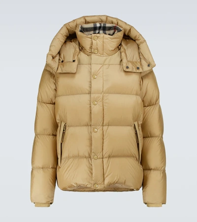 Shop Burberry Down Jacket In Honey