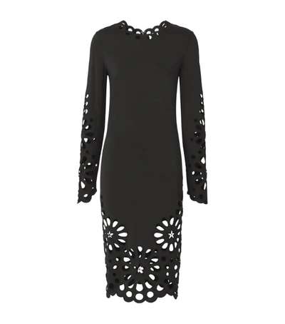 Shop Burberry Broderie Anglaise Mini Dress In Black