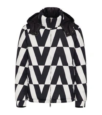 Shop Valentino Logo Puffer Jacket In Multi