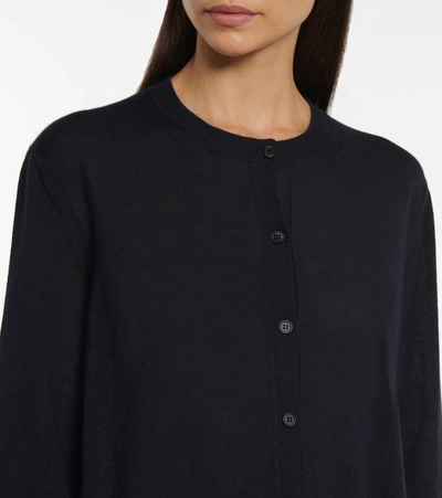 The Row Battersea Cashmere Cardigan In Dark Navy