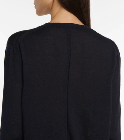 The Row Battersea Cashmere Cardigan In Dark Navy