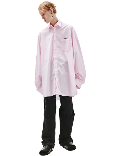 Shop Raf Simons Pink Oversize Synchronicity Shirt