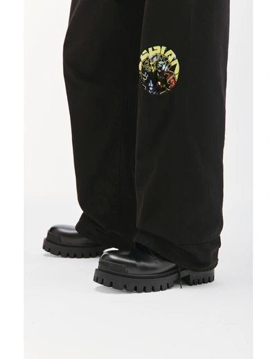 Raf Simons Black Graphic Print Jeans In Black