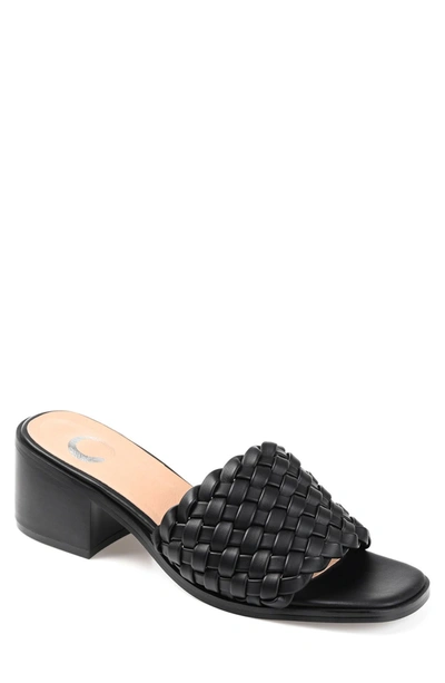 Journee Collection Fylicia Womens Braided Square Toe Slip-on Shoes In Black