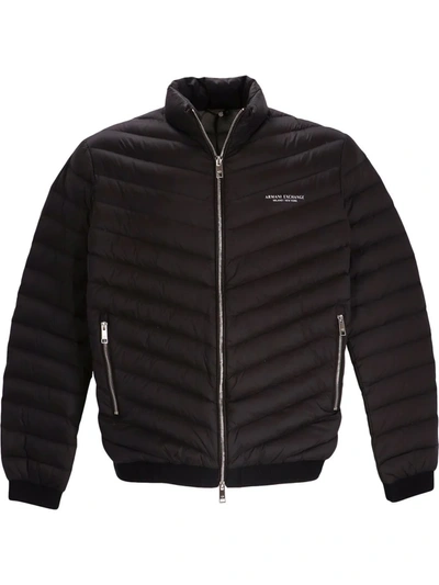 Shop Armani Exchange Padded High-neck Jacket In Grau