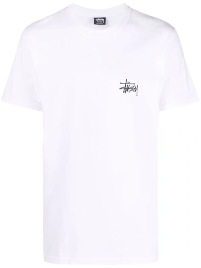 Shop Stussy Logo-print T-shirt In Weiss