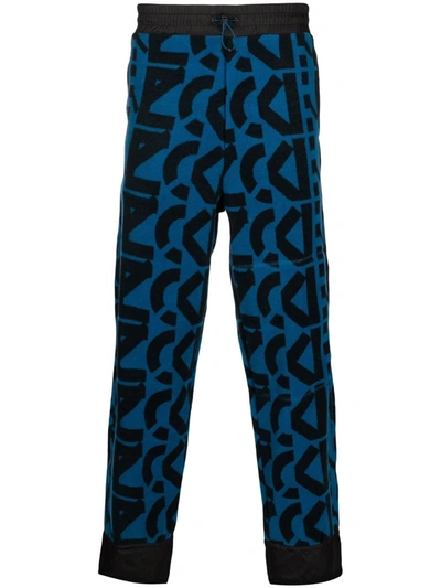 Shop Kenzo Monogram-print Fleece Track Pants In Blau