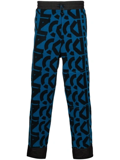 Kenzo Allover Monogram Drawstring Jogging Pants In Blau