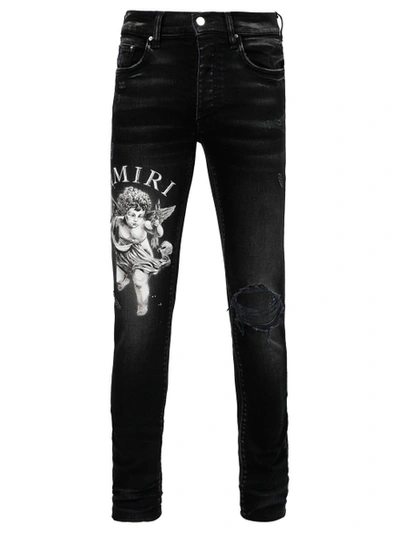 Shop Amiri Slim-fit Cherub Jean Aged Black