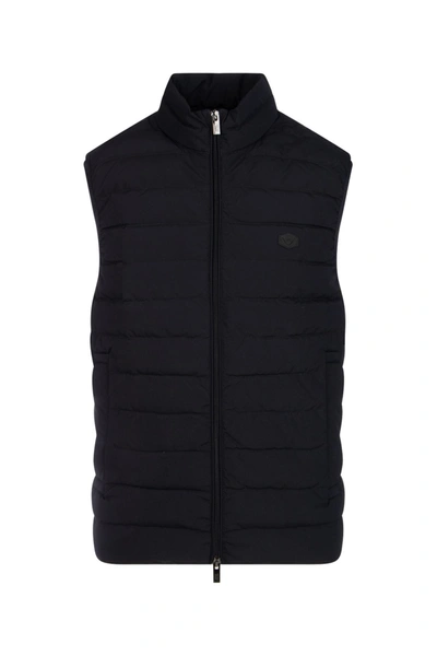Shop Emporio Armani Logo Patch Padded Gilet In Black