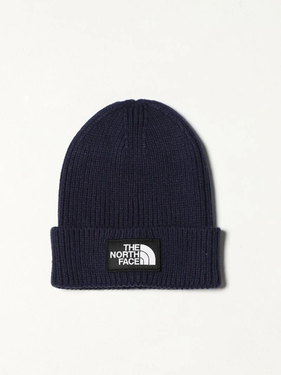 Shop The North Face Beanie Hat With Embroidered Logo In Blue