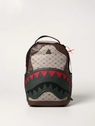 Shop Sprayground Backpack In Vegan Leather With Shark Mouth In Beige