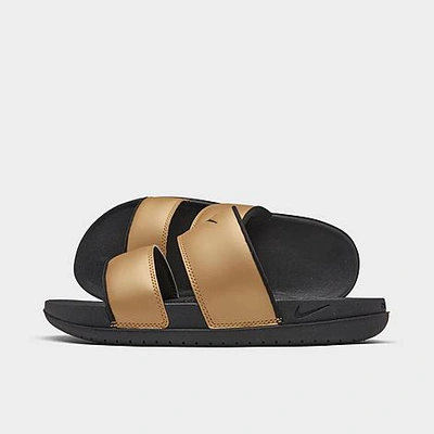 Shop Nike Women's Offcourt Duo Slide Sandals In Metallic Gold/black/black