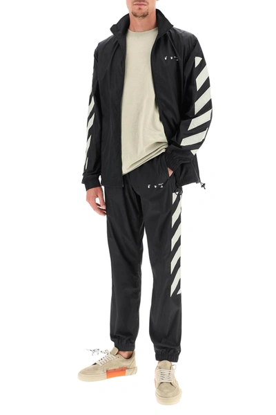 Shop Off-white Recycled Nylon Trackpants In Black,beige