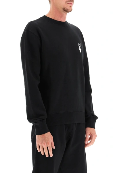 Shop Off-white Caravaggio Lute Crewneck Sweatshirt In Black
