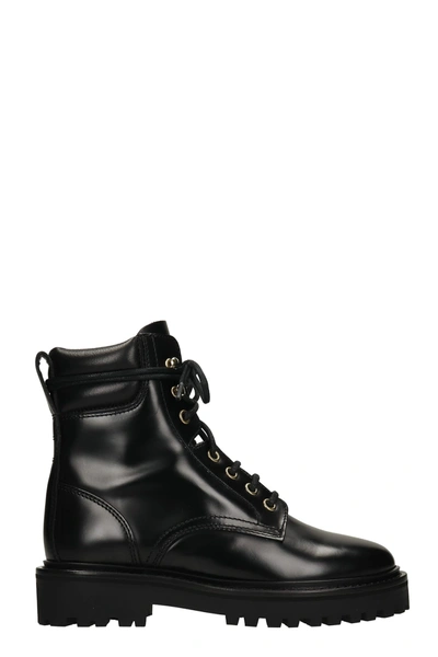 Shop Isabel Marant Campa Combat Boots In Black Leather