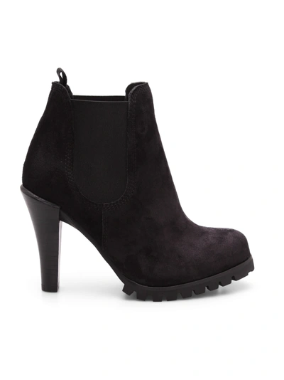 Shop Pedro Garcia Yalen Leather Ankle Boots In Black Velour