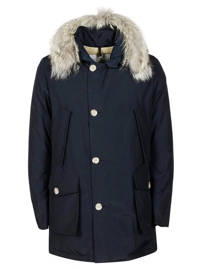 Shop Woolrich Arctic Detachable Fur Parka In Blu