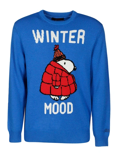 Shop Mc2 Saint Barth Winter Mood Sweater In Azzurro