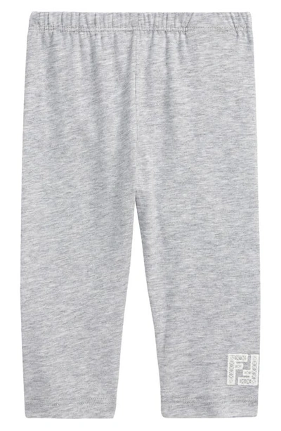 Shop Fendi Embroidered Ff Logo Leggings In Grey