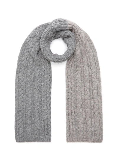 Shop Joseph Duo-tonal Wool Mohair Blend Cable Knit Scarf In Grey