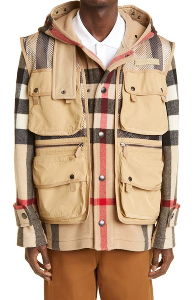 Burberry Fairfield Check Wool & Nylon Field Jacket With Removable Vest In  Archive Beige Ip Chk | ModeSens