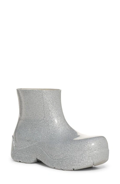 Shop Bottega Veneta Puddle Waterproof Chelsea Rain Boot In Silver
