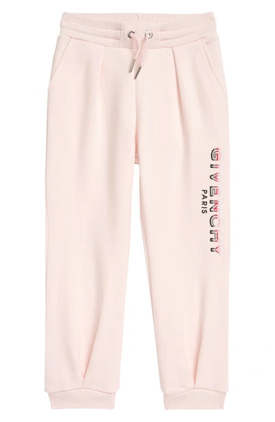 Shop Givenchy ' Embroidered Outline Logo Cotton Blend Joggers In Pink Pale