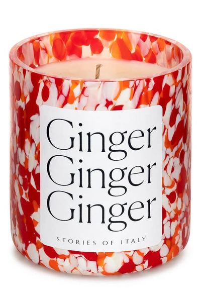 Shop Stories Of Italy Macchia Su Macchia Ginger Scent Candle In Red Orange Ivory