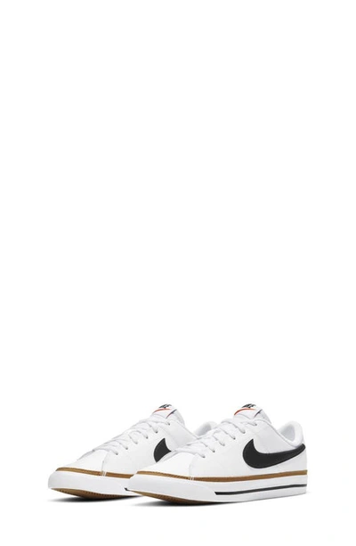 Shop Nike Court Legacy Sneaker In White/ Black/ Ochre/ Brown
