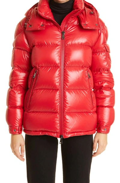 Shop Moncler Maire Water Resistant Down Puffer Jacket In Red