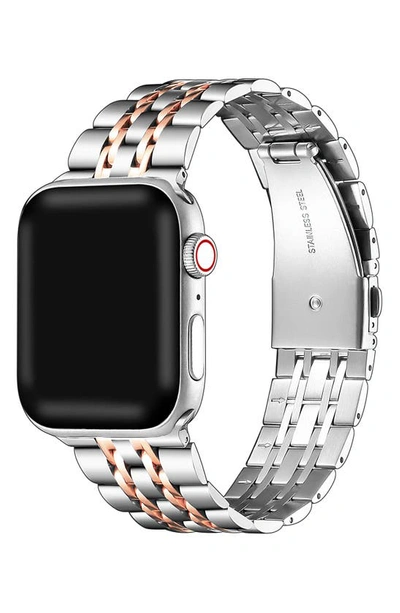 Shop The Posh Tech Rainey Two-tone Apple Watch® Se & Series 7/6/5/4/3/2/1 Watchband In Silver/rose Gold