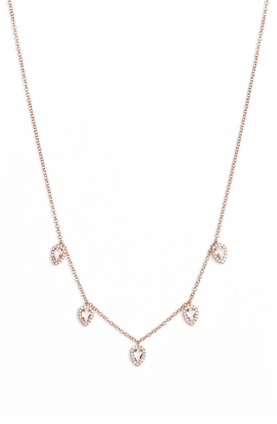 Shop Ef Collection Diamond Collar Necklace In Rose Gold