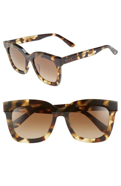 Shop Diff Carson 53mm Polarized Square Sunglasses In Moss Havana/ Brown
