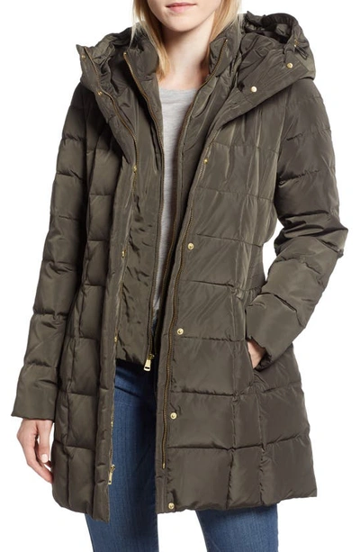 Shop Cole Haan Signature Cole Haan Hooded Down & Feather Jacket In Forest