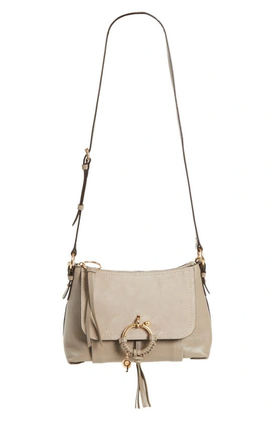 Shop See By Chloé Small Joan Leather Shoulder Bag In Motty Grey