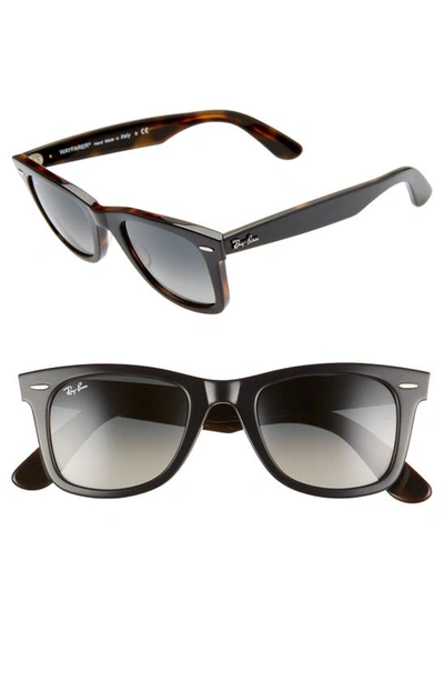 Shop Ray Ban 'classic Wayfarer' 50mm Sunglasses In Havana/ Grey Gradient