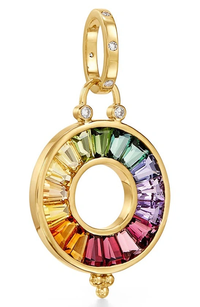 Shop Temple St Clair Small Color Wheel Diamond & Tourmaline Amulet In Mix Set/ Diamond