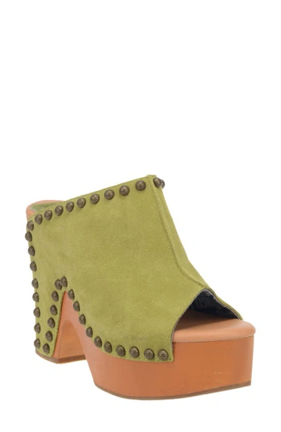 Shop Dingo Peace 'n Love Clog In Lime Suede