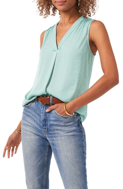 Shop Vince Camuto Rumpled Satin Blouse In Agave