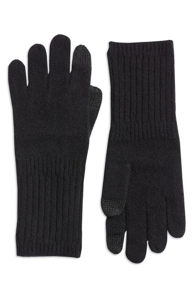 Shop Nordstrom Cashmere Gloves In Black Rock